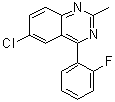 6-氯-2-甲基-4-(2-氟苯基)喹唑啉分子结构 (CAS 119401-13-7)