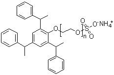 聚乙二醇 2,4,6-三(1-苯基乙基)苯基醚硫酸酯铵盐分子结构 (CAS 119432-41-6)