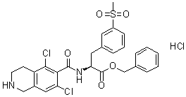 N-[(5,7-二氯-1,2,3,4-四氢-6-异喹啉基)羰基]-3-(甲基磺酰基)-L-苯丙氨酸苯甲酯盐酸盐分子结构 (CAS 1194550-65-6)