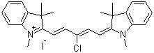 2-[(1E,3Z)-3-氯-5-(1,3,3-三甲基-1,3-二氢-2H-吲哚-2-亚基)-1,3-戊二烯基]-1,3,3-三甲基-3H-吲哚鎓碘化物分子结构 (CAS 119569-97-0)