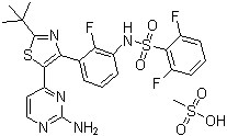 达拉菲尼甲磺酸盐分子结构 (CAS 1195768-06-9)