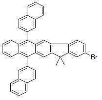 2-溴-13,13-二甲基-6,11-二-2-萘基-13H-茚并[1,2-b]蒽分子结构 (CAS 1196107-75-1)