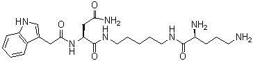(2S)-N1-[5-[[(2S)-2,5-Diamino-1-oxopentyl]amino]pentyl]-2-[(1H-indol-3-ylacetyl)amino]butanediamide molecular structure (CAS 119613-54-6)