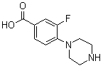 structure of CAS# 1197193-04-6, 3-Fluoro-4-(piperazin-1-yl)benzoic acid