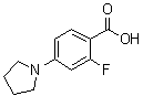 structure of CAS# 1197193-14-8, 2-氟-4-(吡咯烷-1-基)苯甲酸