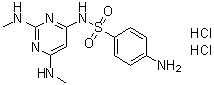 4-氨基-N-[2,6-二(甲基氨基)-4-嘧啶基]苯磺酰胺二盐酸盐分子结构 (CAS 1197333-95-1)