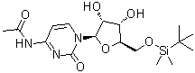 structure of CAS# 119794-51-3, N-Acetyl-5'-O-[(1,1-dimethylethyl)dimethylsilyl]cytidine