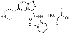 N-(2-Chlorophenyl)-6-(4-piperidinyl)tmidazo[1,2-a]pyridine-3-carboxamide ethanedioate (1:1) molecular structure (CAS 1198408-78-4)