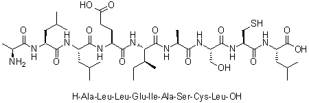 L-丙氨酰-L-亮氨酰-L-亮氨酰-L-alpha-谷氨酰-L-异亮氨酰-L-丙氨酰-L-丝氨酰-L-半胱氨酰-L-亮氨酸分子结构 (CAS 1198426-86-6)