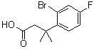 2-溴-4-氟-beta,beta-二甲基苯丙酸分子结构 (CAS 1198785-51-1)