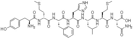 CAS # 119975-64-3, Deltorphin A, L-Tyrosyl-D-methionyl-L-phenylalanyl-L-histidyl-L-leucyl-L-methionyl-L-alpha-asparagine, Dermenkephalin