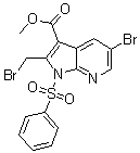 CAS # 1200130-73-9, 5-Bromo-2-(bromomethyl)-1-(phenylsulfonyl)-1H-pyrrolo[2,3-b]pyridine-3-carboxylic acid methyl ester