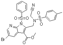 5-Bromo-2-[[(cyanomethyl)[(4-methylphenyl)sulfonyl]amino]methyl]-1-(phenylsulfonyl)-1H-pyrrolo[2,3-b]pyridine-3-carboxylic acid methyl ester molecular structure (CAS 1200130-74-0)