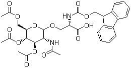 Fmoc-Ser-(GalNAc(Ac)3-alpha-D)-OH molecular structure (CAS 120173-57-1)