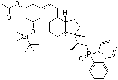 (1R,3R,5Z)-3-[(叔丁基)二甲基硅氧基]-5-[(2E)-2-[(1R,3aS,7aR)-1-[(1S)-2-(二苯基膦酰基)-1-甲基乙基]八氢-7a-甲基-4H-茚-4-亚基]亚乙基]环己醇乙酸酯分子结构 (CAS 1201795-13-2)