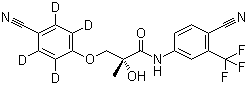 (2S)-3-(4-氰基苯氧基-2,3,5,6-d4)-N-[4-氰基-3-(三氟甲基)苯基]-2-羟基-2-甲基丙酰胺分子结构 (CAS 1202044-20-9)
