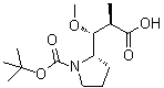 (alphaR,betaR,2S)-1-[叔丁氧羰基]-beta-甲氧基-alpha-甲基-2-吡咯烷丙酸分子结构 (CAS 120205-50-7)
