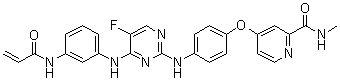 structure of CAS# 1202759-32-7, 4-[4-[[5-氟-4-[[3-[(1-氧代-2-丙烯-1-基)氨基]苯基]氨基]-2-嘧啶基]氨基]苯氧基]-N-甲基-2-吡啶甲酰胺