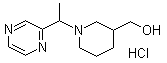 1-[1-(2-吡嗪基)乙基]-3-哌啶甲醇盐酸盐分子结构 (CAS 1203041-41-1)