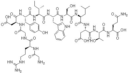 CAS # 1206525-47-4, Glycyl-L-arginylglycyl-L-alpha-aspartyl-L-tyrosyl-L-isoleucyl-L-tryptophyl-L-seryl-L-leucyl-L-alpha-aspartyl-L-threonyl-L-glutamine