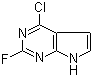 4-氯-2-氟-7H-吡咯并[2,3-d]嘧啶分子结构 (CAS 1206825-32-2)