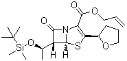 6-(1'-叔丁基二甲基硅氧乙基)-3-(2''-四氢呋喃基)-7-氧代-4-硫-1-氮杂双环[3.2.0]庚-2-烯-2-羧酸烯丙酯分子结构 (CAS 120705-67-1)