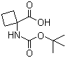 Boc-1-氨基环丁烷羧酸分子结构 (CAS 120728-10-1)