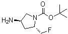 (2S,4R)-4-氨基-2-(氟甲基)-1-吡咯烷羧酸叔丁酯分子结构 (CAS 1207853-03-9)