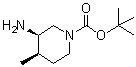 (3R,4R)-3-氨基-4-甲基-1-哌啶羧酸叔丁酯分子结构 (CAS 1207853-61-9)