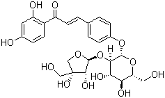 CAS # 120926-46-7, Isoliquiritin apioside, Neolicuroside, (2E)-3-[4-[(2-O-D-apio-beta-D-furanosyl-beta-D-glucopyranosyl)oxy]phenyl]-1-(2,4-dihydroxyphenyl)-2-propen-1-one