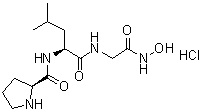 L-脯氨酰-L-亮氨酰-N-羟基甘氨酰胺单盐酸盐分子结构 (CAS 120928-08-7)
