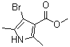 4-溴-2,5-二甲基-1H-吡咯-3-羧酸甲酯分子结构 (CAS 120935-94-6)