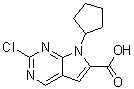 structure of CAS# 1211443-58-1, 2-氯-7-环戊基-7H-吡咯并[2,3-d]嘧啶-6-羧酸