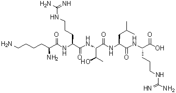 L-赖氨酰-L-精氨酰-L-苏氨酰-L-亮氨酰-L-精氨酸分子结构 (CAS 121145-48-0)