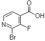 2-溴-3-氟-4-吡啶甲酸分子结构 (CAS 1211530-89-0)
