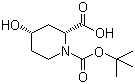 (2R,4S)-4-羟基哌啶-1,2-二羧酸 1-叔丁酯分子结构 (CAS 1212688-40-8)