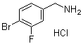 4-溴-3-氟苯甲胺盐酸盐分子结构 (CAS 1214342-53-6)
