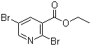 structure of CAS# 1214375-74-2, 2,5-Dibromo-3-pyridinecarboxylic acid ethyl ester