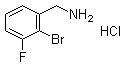 2-溴-3-氟苯甲胺盐酸盐分子结构 (CAS 1214376-83-6)