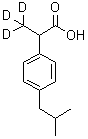 structure of CAS# 121662-14-4, alpha-(甲基-d<sub>3</sub>)-4-(2-甲基丙基)苯乙酸