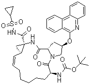 N-[(2R,6S,12Z,13aS,14aR,16aS)-14a-[[(环丙基磺酰基)氨基]羰基]-1,2,3,5,6,7,8,9,10,11,13a,14,14a,15,16,16a-十六氢-5,16-二氧代-2-(6-菲啶基氧基)环丙烯并[e]吡咯并[1,2-a][1,4]二氮杂环十五碳七烯-6-基]氨基甲酸叔丁酯分子结构 (CAS 1216941-40-0)