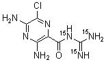 三(氮-15)代阿米洛利分子结构 (CAS 1217169-93-1)