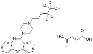 CAS # 1217310-65-0, Quetiapine D4 Hemifumarate, 2-({2-[4-(Dibenzo[b,f][1,4]thiazepin-11-yl)-1-piperazinyl](2H4)ethyl}oxy)ethanol (2E)-2-butenedioate (1:1)