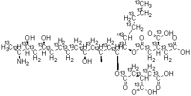 烟曲霉毒素 B1-<sup>13</sup>C<sub>34</sub>分子结构 (CAS 1217458-62-2)