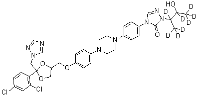 八氘代伊曲康唑分子结构 (CAS 1217516-26-1)