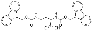 structure of CAS# 1217645-10-7, (2R)-2,4-二[[芴甲氧羰基]氨基]丁酸