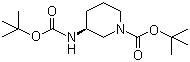 3-叔丁氧羰基氨基-1-哌啶甲酸叔丁酯分子结构 (CAS 1217710-80-9)
