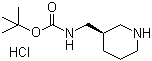 (R)-[[哌啶-3-基]甲基]氨基甲酸叔丁酯盐酸盐分子结构 (CAS 1217778-64-7)