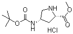structure of CAS# 1217779-15-1, (2S,4S)-4-Boc-aminopyrrolidine-2-carboxylic acid methyl ester hydrochloride
