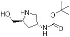 rel-N-[(3R,5S)-5-(羟甲基)-3-吡咯烷基]氨基甲酸叔丁酯分子结构 (CAS 1217975-63-7)